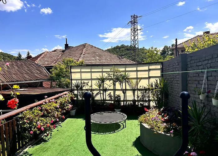 трапезица за до 12 човека с безплатен паркинг, двор и веранди, в град търново